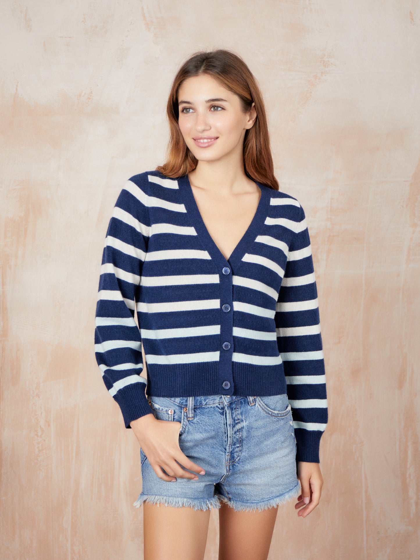 Karla Stripe V Cardigan