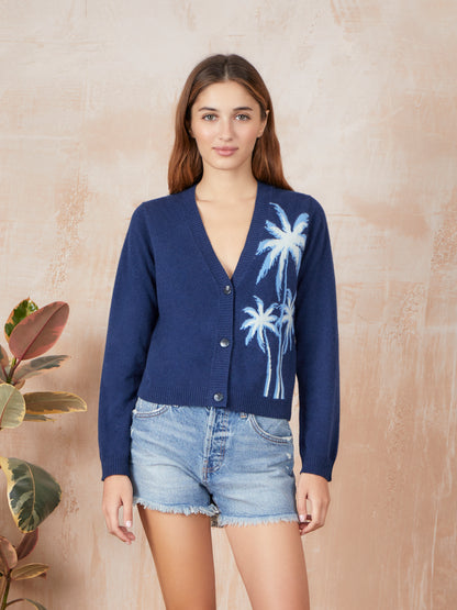 Leah Palm Tree V Cardigan