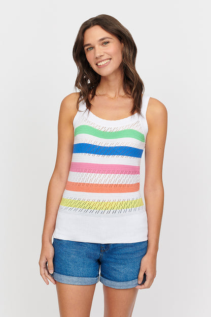 OLIVA POINTELLE VEST TOP