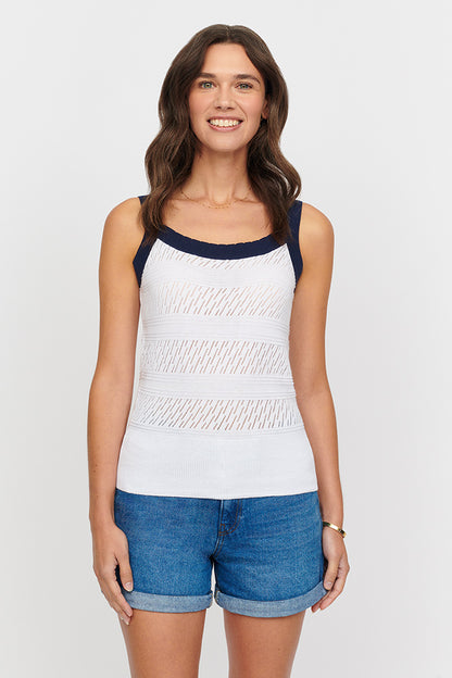 OLIVA POINTELLE VEST TOP