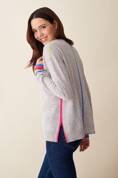 Aria Stripe V Neck