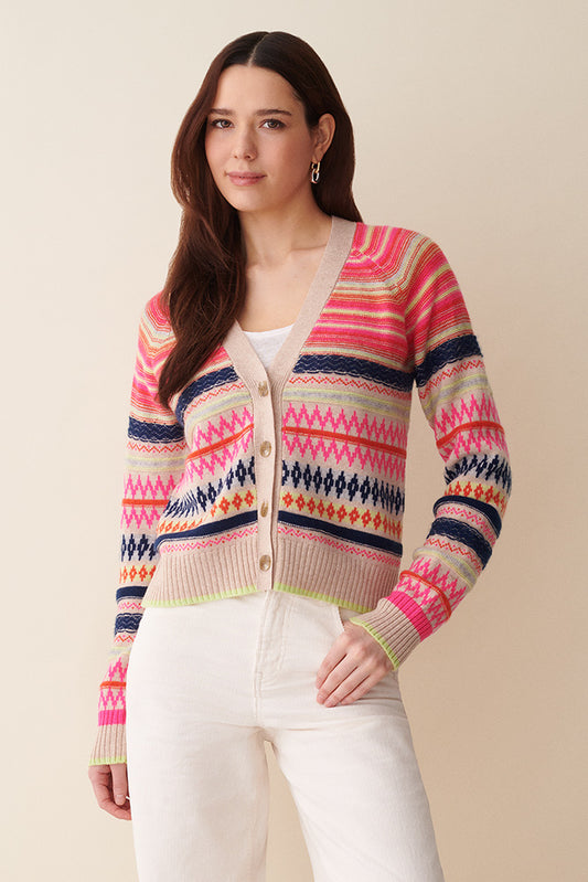 Leah Fairisle V Cardigan