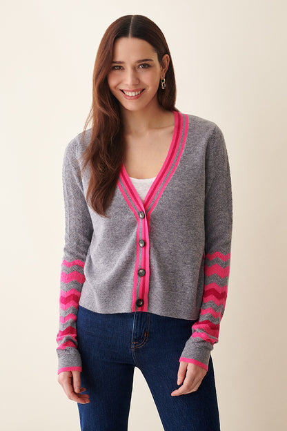 Iris Chevron Sleeve V Cardigan