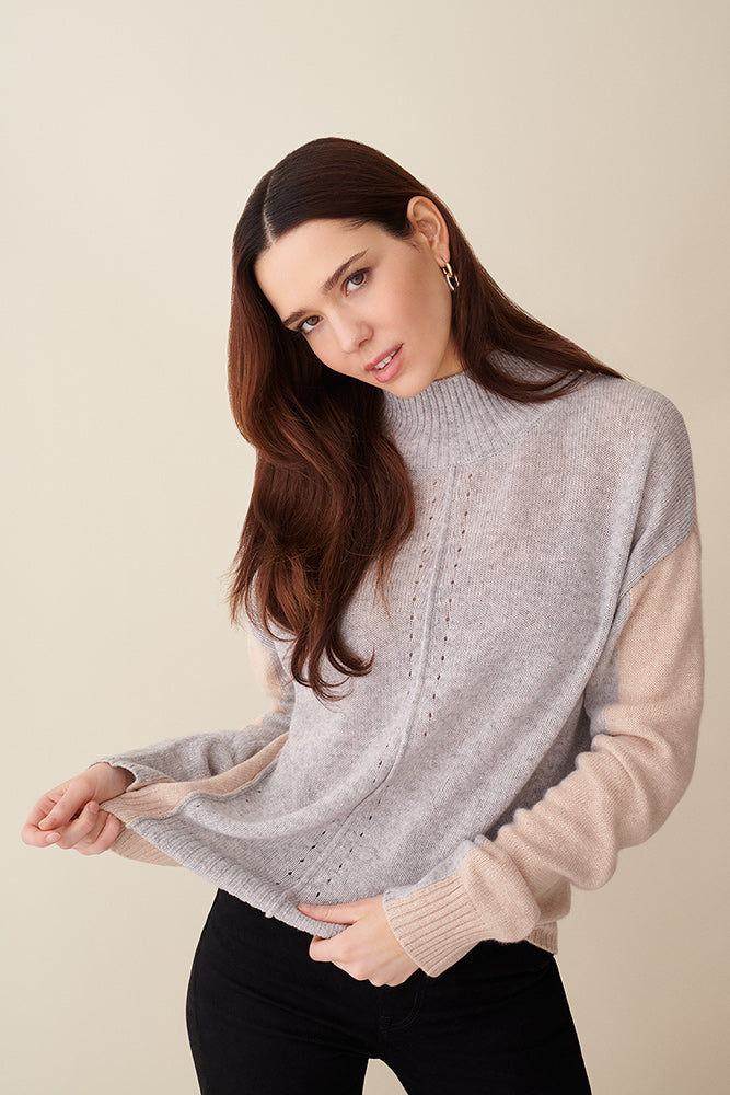 Ruby Colorblock Mockneck